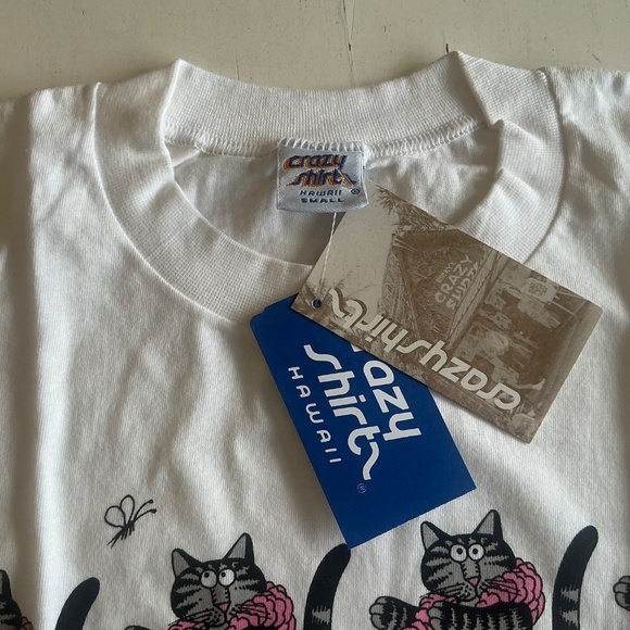 NWT Vintage Crazy Shirts Kliban Maui Hula Cat tee shirt Small - Picture 3 of 7